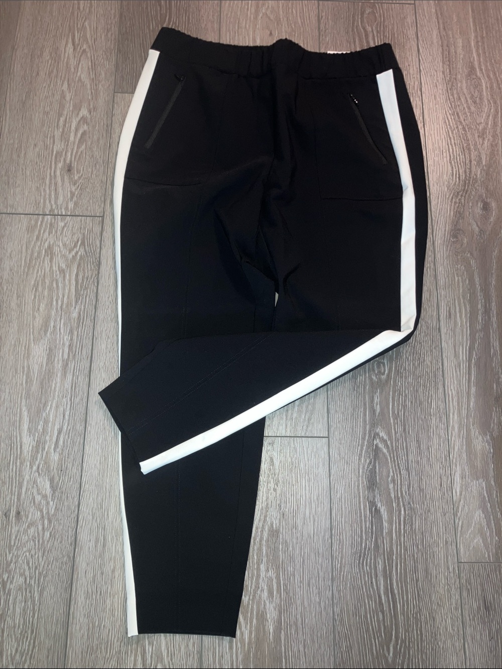 Lane Bryant Black Jogger Pants with White Side Stripe